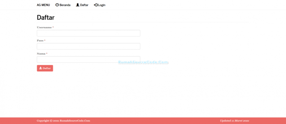 Source Code AG Menu Daftar