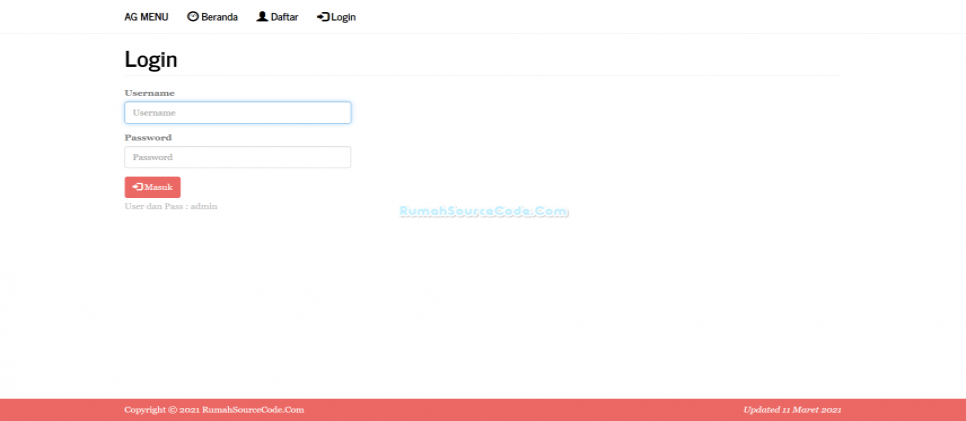 Source Code AG Menu Login