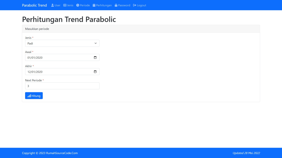 Parabolic Trend PHP Hitung