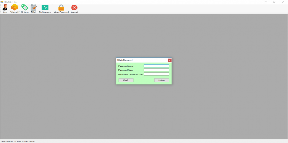 SPK Metode PROMETHEE VB Password